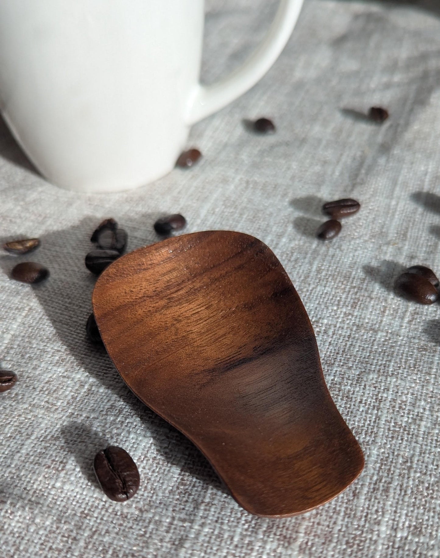 Walnut Teaspoon Rest – Handmade Wooden Coffee Spoon Holder, Minimalist Utensil Rest, Food Safe Kitchen Gift, Small Batch Walnut Tray